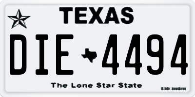 TX license plate DIE4494