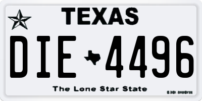 TX license plate DIE4496