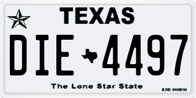 TX license plate DIE4497