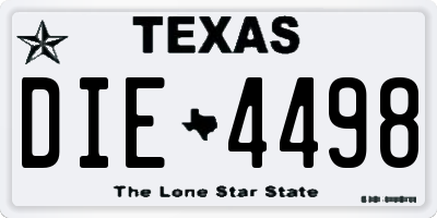 TX license plate DIE4498