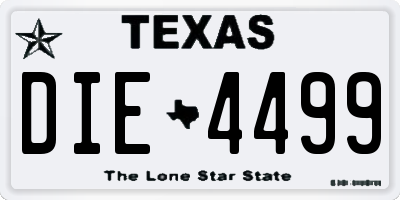 TX license plate DIE4499