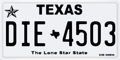 TX license plate DIE4503