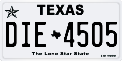 TX license plate DIE4505