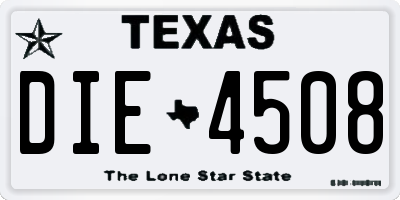 TX license plate DIE4508