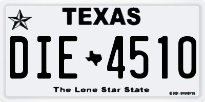 TX license plate DIE4510