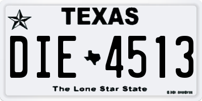 TX license plate DIE4513