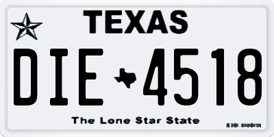 TX license plate DIE4518