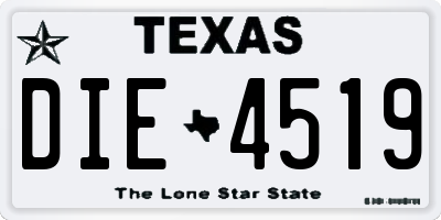 TX license plate DIE4519