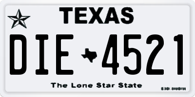 TX license plate DIE4521