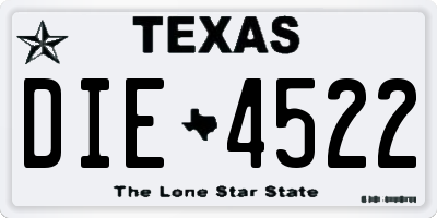 TX license plate DIE4522
