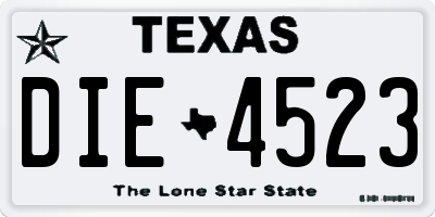 TX license plate DIE4523
