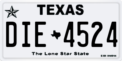 TX license plate DIE4524