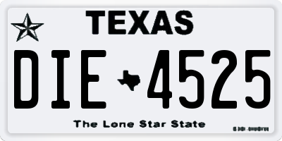 TX license plate DIE4525
