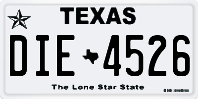 TX license plate DIE4526
