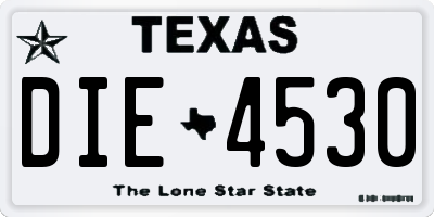 TX license plate DIE4530