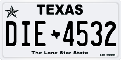 TX license plate DIE4532