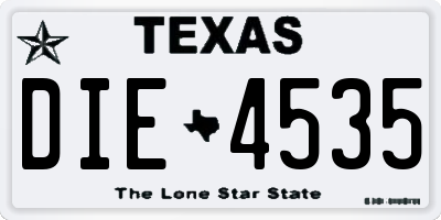 TX license plate DIE4535