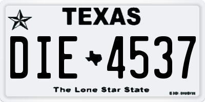 TX license plate DIE4537