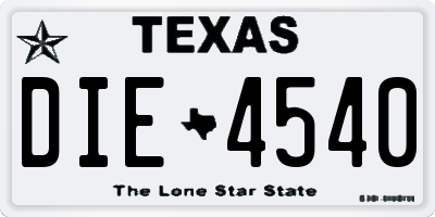 TX license plate DIE4540