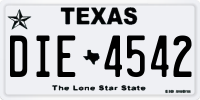 TX license plate DIE4542