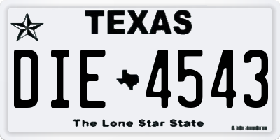 TX license plate DIE4543