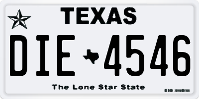 TX license plate DIE4546