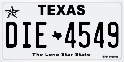 TX license plate DIE4549