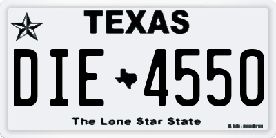 TX license plate DIE4550