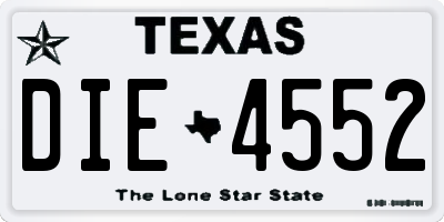 TX license plate DIE4552