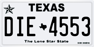 TX license plate DIE4553