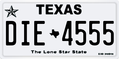 TX license plate DIE4555