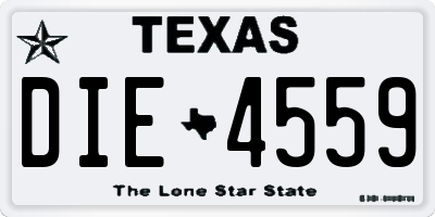 TX license plate DIE4559