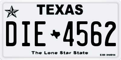 TX license plate DIE4562