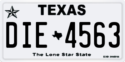TX license plate DIE4563