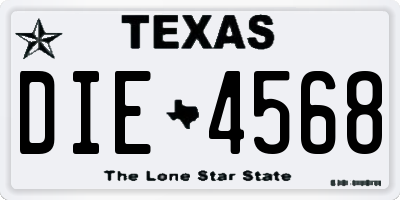 TX license plate DIE4568
