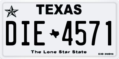 TX license plate DIE4571