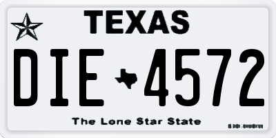 TX license plate DIE4572