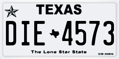 TX license plate DIE4573