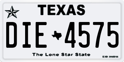 TX license plate DIE4575