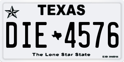TX license plate DIE4576
