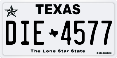 TX license plate DIE4577
