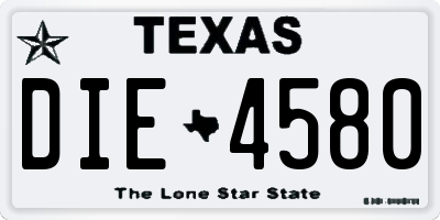 TX license plate DIE4580