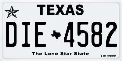 TX license plate DIE4582