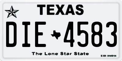 TX license plate DIE4583