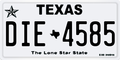 TX license plate DIE4585