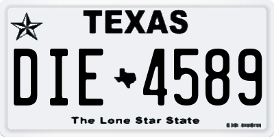 TX license plate DIE4589