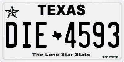 TX license plate DIE4593