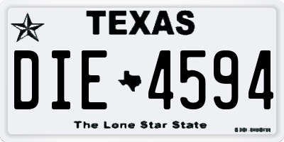 TX license plate DIE4594