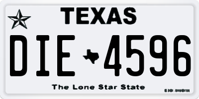 TX license plate DIE4596