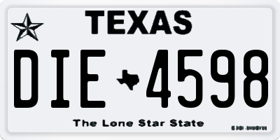 TX license plate DIE4598